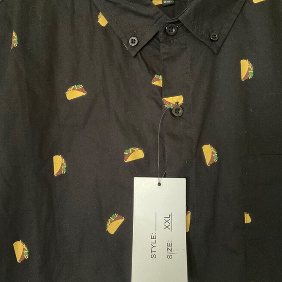 Molokai Surf Company Men's XXL Black Short Sleeve Shirt Taco Design New - Picture 3 of 11